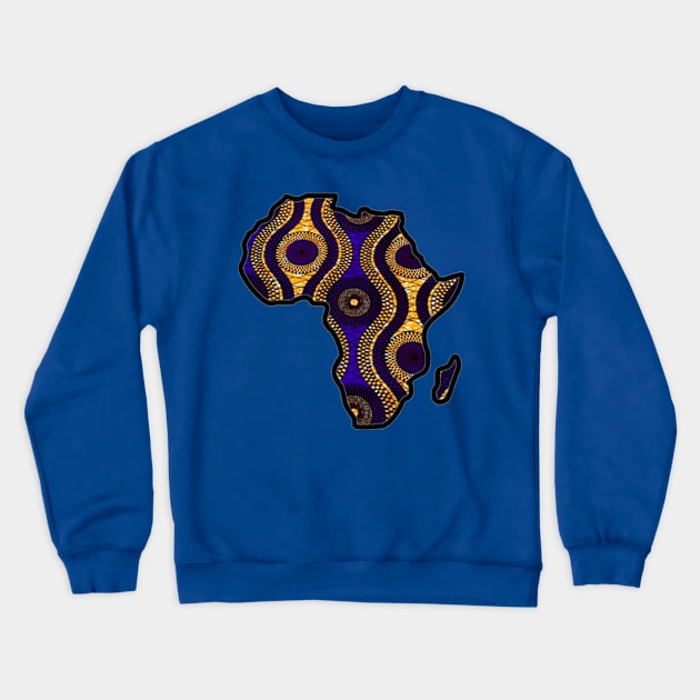 Purple Gold Africa Map Crewneck Sweatshirt by artbyomega